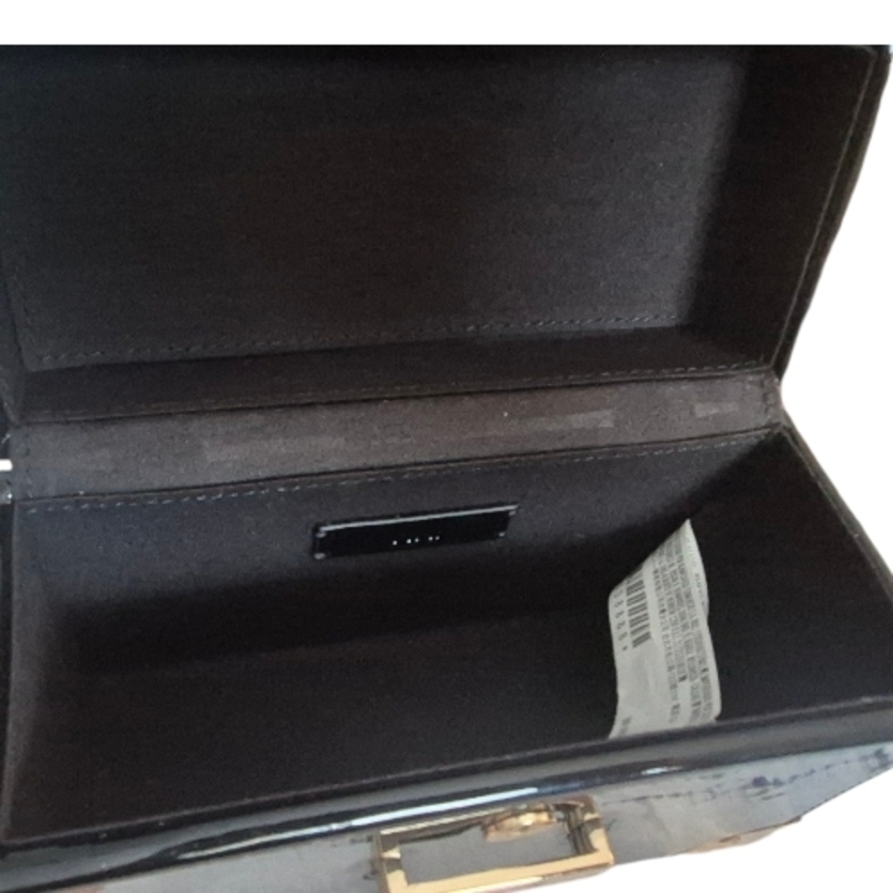 Forever 21 Black Mini Box Crossbody Purse with Gold Accents - Picture 4 of 5